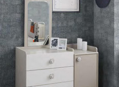 Kommode mit Spiegel Kinderzimmer Modern Möbel Holz Design Jugendzimmer Weiß Neu