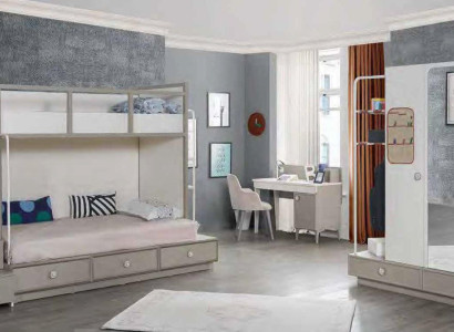 Doppelstockbett Bett Etagen Kinderzimmer Hochbetten Jugendzimmer Hochbett 3tlg.