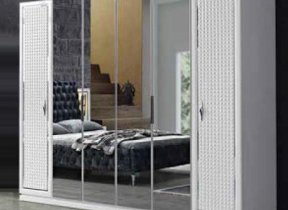 Kleiderschrank Schrank Spiegel Holz Möbel Schränke Garderobe Holz Italien Neu