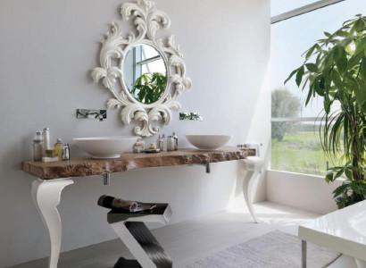 Holztisch für Waschtische Waschbecken Design Tisch Holztisch Bad Waschtisch Neu