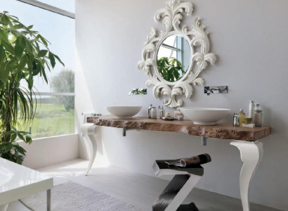 Rund Spiegel Klassischer Design Wandspiegel runder Wandspiegel neu weiß Italien