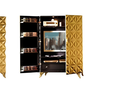 Wohnwand tv Schrankwand Holz Echtholz rtv Fernseh Schrank Anbauwand Italien Neu