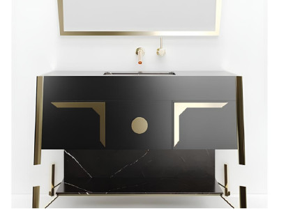 Waschbecken schwarz Badezimmerarmaturen Badezimmermöbel Italien Stil Waschbecken