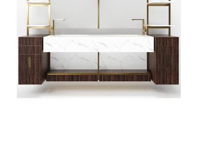 Braunes italienisches Waschbecken Klassischer Schrankwaschtisch Klassische Möbel