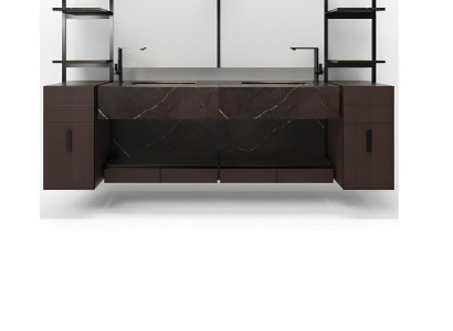 Braunes italienisches Waschbecken Klassischer Schrankwaschtisch Klassische Möbel