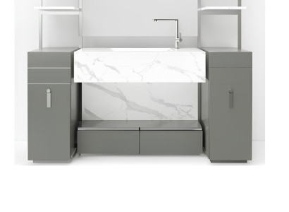 Grauer Badezimmerschrank Badezimmermöbel Badezimmerschrank klassische Möbel