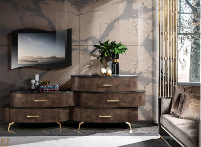 Lowboard rtv tv Schrank Tisch Wohnzimmer Kommode Sideboard Holz Modern Möbel