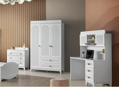 Kommode Kleiderschrank Schreibtisch Kinderzimmer Schlafzimmer 3tlg