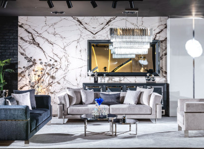 Set Sofagarnitur 3+3+1+ Anrichte Couchtisch Beistelltisch Wohnzimmer
