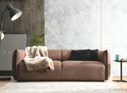 Sofa 4-Sitzer Polster Couch Textil Sofas Design Möbel braun neu Luxus