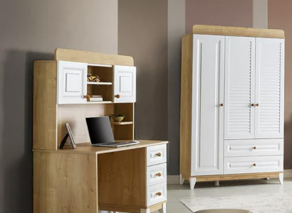 Set Kleiderschrank + Schreibtisch praktische Möbelkombination für jeden Raum