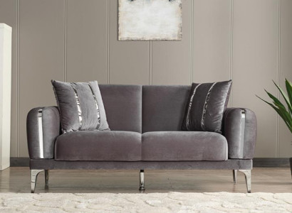 Grau Dreisitzer Sofa Lounge Luxus 2-Sitzer Design Couchen Polster Sofas