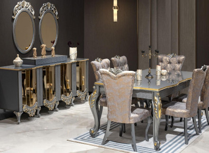 Luxus Esszimmer Essgruppe Esstisch Stühle Möbel Essgarnitur  8tlg.