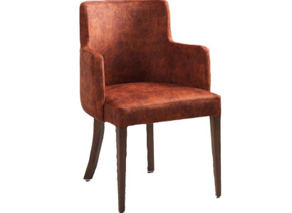 Stuhl Design Wohnzimmer Esszimmer Echtes Holz Stühle Polster mit Armlehne Neu