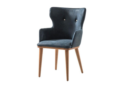 Echtholz Möbel Stuhl Esszimmer Design Stühle Naturholz Lehnstuhl Holzstuhl Neu