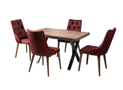 Esstisch Garnitur Tisch Esszimmer Set Tisch 4x Stühle Stuhlgruppe Garnitur 5tlg