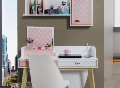 Schreibtisch Wandregal Holz Kinderzimmer Schreibtische Zimmer Möbel Design Rosa