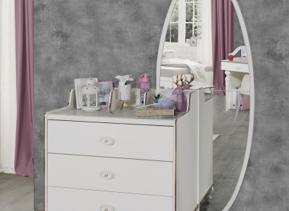 Kommode mit Spiegel Möbel Moderne Kommode Holz Jugend  Zimmer Weiß Neu