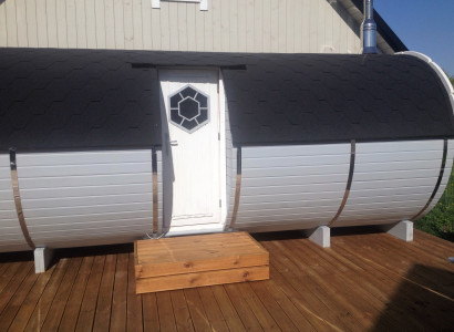 Saunas Fasssauna Fass Sauna Garten 46mm Trockensauna mit Schindeln