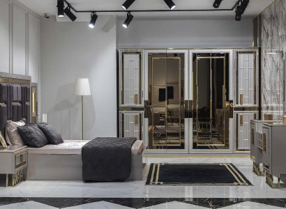 Schlafzimmer Bett Nachttisch Kleiderschrank Kommode Holz Komplettes Set 5tlg.