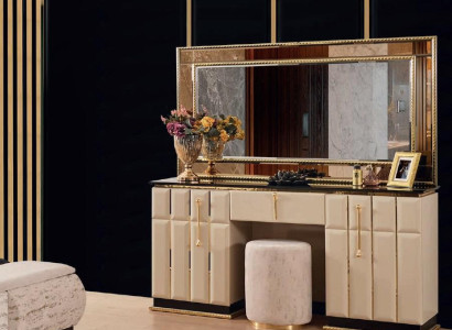 Schminktisch Kommode mit Spiegel Konsole Kommoden Holz Modern Schlafzimmer 2tlg.