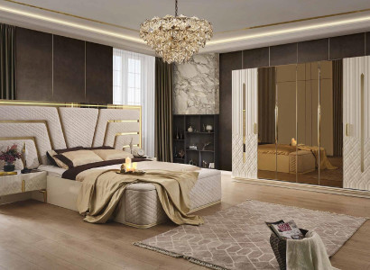 Schlafzimmer Bett Design Betten Luxus Betten Nachttische Kleiderschrank 4tlg Set