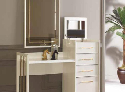 Schminktisch mit Spiegel Design Luxus Konsole Kommode Schlafzimmer Modern Stil