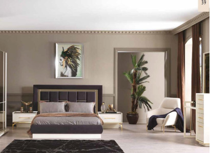 Schlafzimmer Set Kleiderschrank Nachttische Konsole Kommode + Spiegel