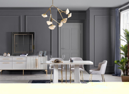 Esstisch 4x Stuhl Garnitur Essgruppe Kommode Tisch Set Esstisch 7tlg.