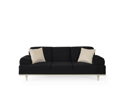 Dreisitzer Couch Wohnzimmer Sofa Möbel Schwarze Couchen 3 Sitz 240cm
