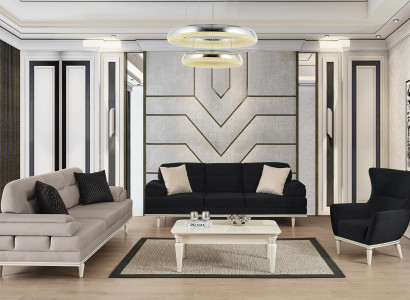 Sofagarnitur Couch Set Möbel 3+3+1 Couchtisch Luxus Möbel Textil 4tlg.