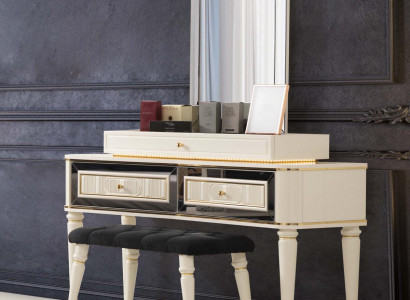 Schminktisch Weiß Frisiertisch Luxus Konsole Kommode Holz modernes Design
