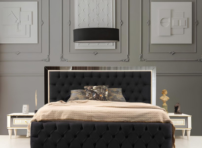 Chesterfield Bett mit gepolstertem Design Luxus Doppel Hotelbetten Luxus