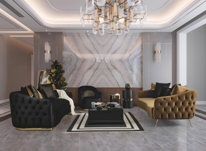 Moderner Leder-Couchtisch in Holzoptik