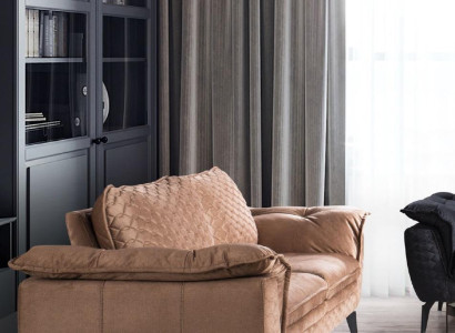 Sofa 3 Sitzer braun Sofa Stil Luxus Wohnzimmer modernes Design Polsterstoff neu