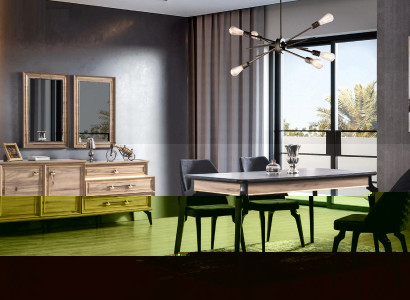 Esstisch 4x Stühle Sideboard 6-tlg. Esszimmerset Gruppenset Esszimmermöbel neu