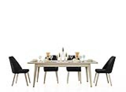 Esstisch + 4 Stühle Esszimmer Set Essgruppe Garnitur Tisch 5tlg Set Stuhl neu