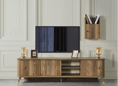 kommoden rtv tisch fernseher wand kommode + wandregal holz modernes design neu