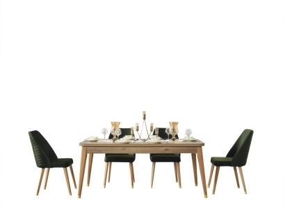 Luxus Tisch  Esszimmer Esstisch Stuhl Gruppe Garnitur Set Holz Tische 5tlg. Sets