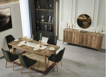 Luxus Set Esszimmer Esstisch Stuhl Ess Gruppe Holz Garnitur Tisch Tische 7tlg