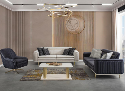 Luxus Sofagarnitur Couch Set 3+3+1+ Couchtisch Stoffsofa Sofa Möbel Sets