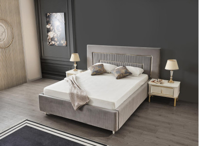 Schlafzimmer Bett 2x Nachttische Luxus Betten Set Komplett Design Möbel 3tlg.