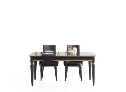 Schwarzer Luxus Esstisch Italienische Design Möbel Einrichtung Tische Tisch Neu