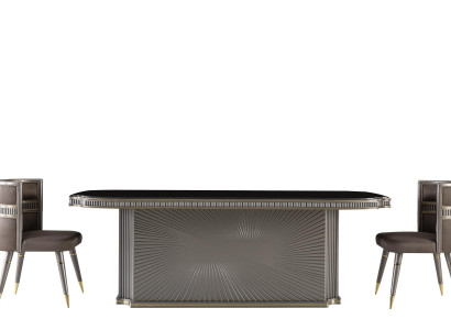 Esszimmer Set Braun Esstisch 2x Stühle Garnitur Tische Gruppe 3tlg.