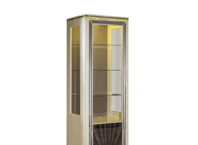 Vitrine Beige Esszimmer Schrank Regal Modern Stil Elegantes Möbel Metall Neu