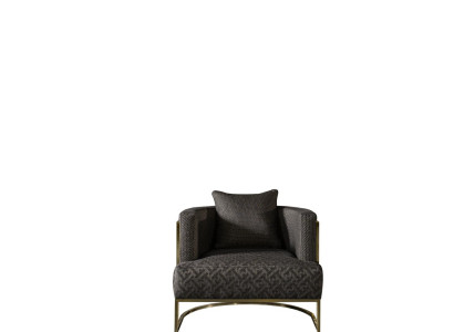 Sessel Schwarz Luxus Polster Stoff 1Sitzer Polster Modern Möbel Wohnzimmer