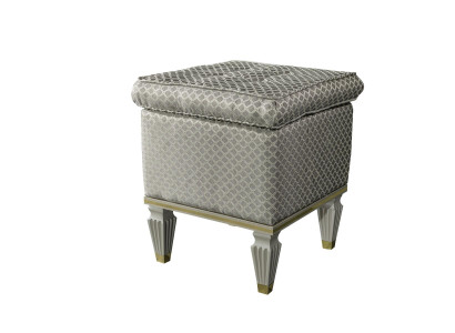 Hocker Grau Polster Bank Fußhocker Schlafzimmer Ottomane Sitzhocker Sitzpouf
