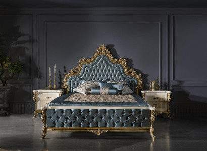 Luxus Doppel Bett Chesterfield Barock Betten Schlafzimmer Möbel Knöpfe