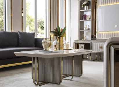 Couchtisch Weiß Metall Luxus Design Couch Tisch Möbel Wohnzimmer Elegantes Neu