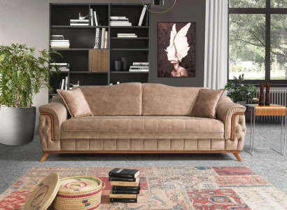 Wohnzimmer 3 Sitzer Design Couch Rot Polster Sofas Neu Modern Beige